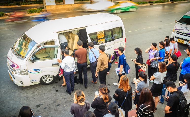 The mini van, is a popular public transportation choice in Asia 