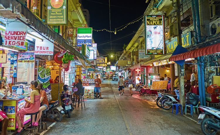 The shopping area in back streets around Bangla Walking Street in Patong