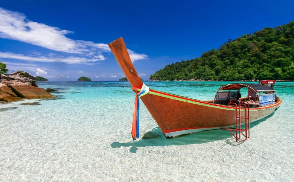 Phuket or Samui Long Tail boat on beach