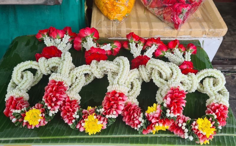 Garlands at the Bangkok Flower market 