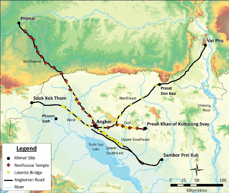 Ancient Khmer Road System