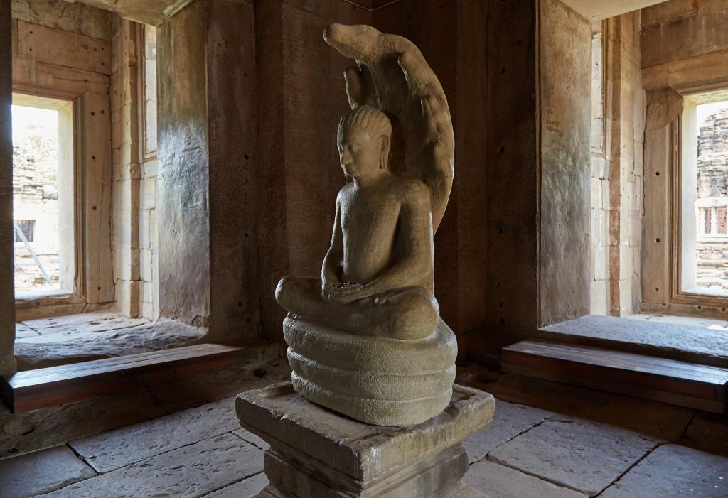 Adi Buddha protected by the Naga in the Phimai temple complex, Thailand