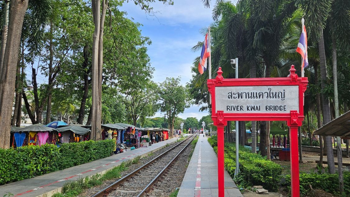Kanchanaburi River Kwai train station Thailand