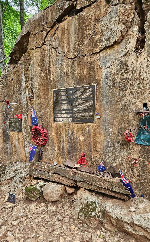 Anzac Day in Kanchanaburi sees memorials left for those who lost their life here.