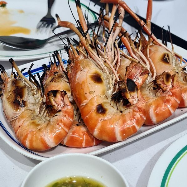 shrimp at Lek Seafood Bangkok