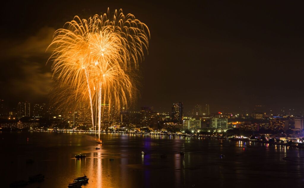 Pattaya International Fireworks Festival on the sea, Thailand
