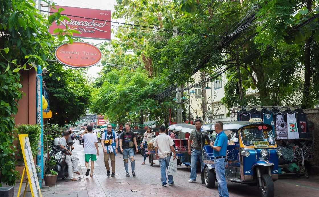 Budget Travellers district of Khao San Road