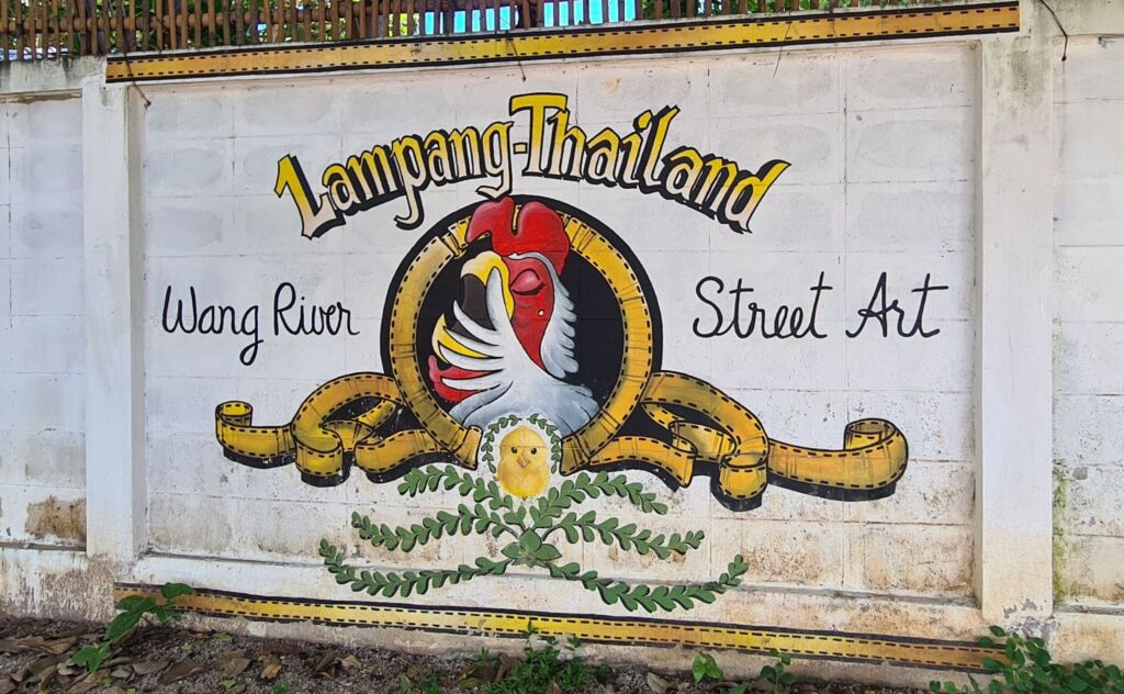 Wang river street art in Lampang