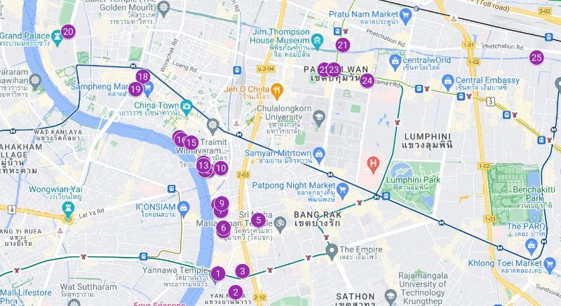 Street art in Bangkok Map 