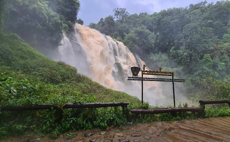 Wet season waterfall in northern thailand