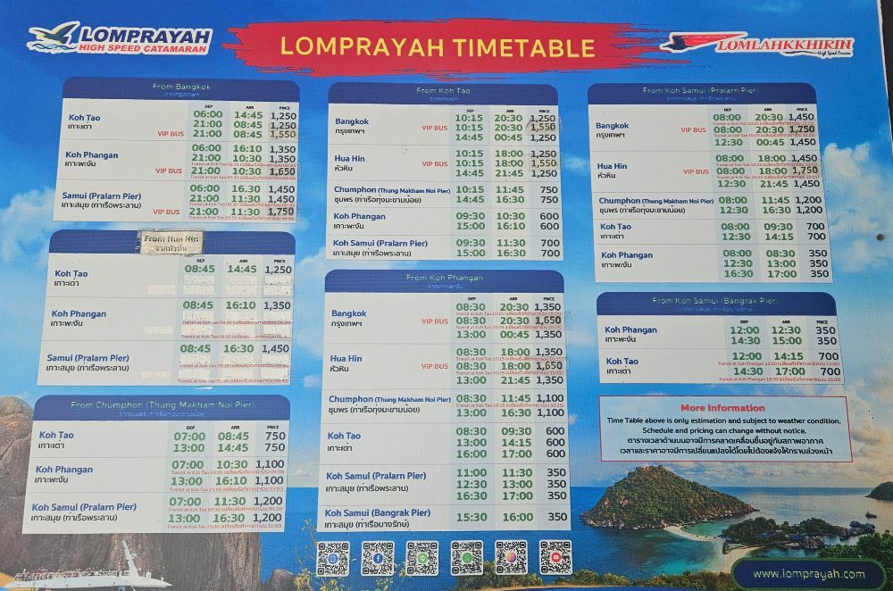 Lomprayah Bus Timetable Hua HIn