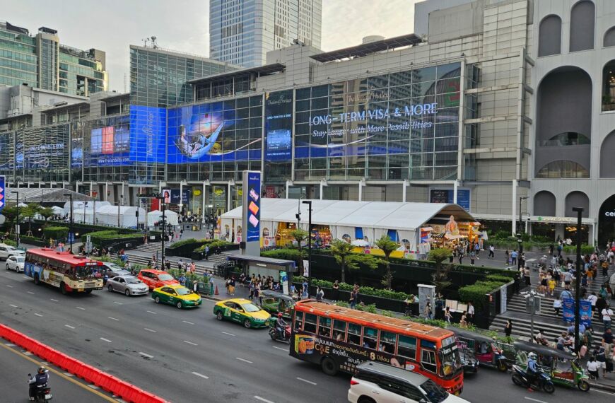 Bangkok buses outside Centralworld