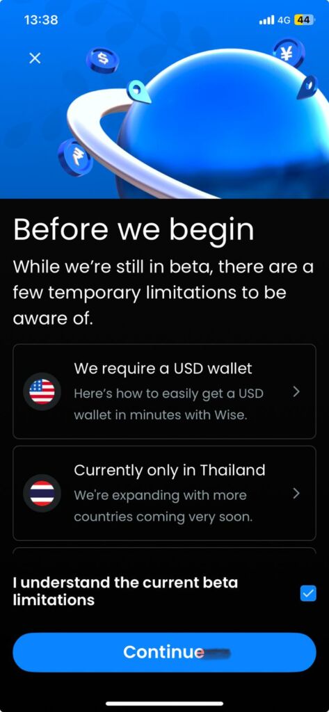 Moreta Payment system setup screen