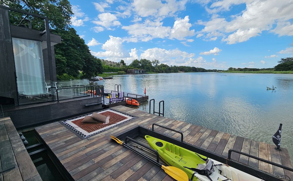 Floating house in kanchanaburi