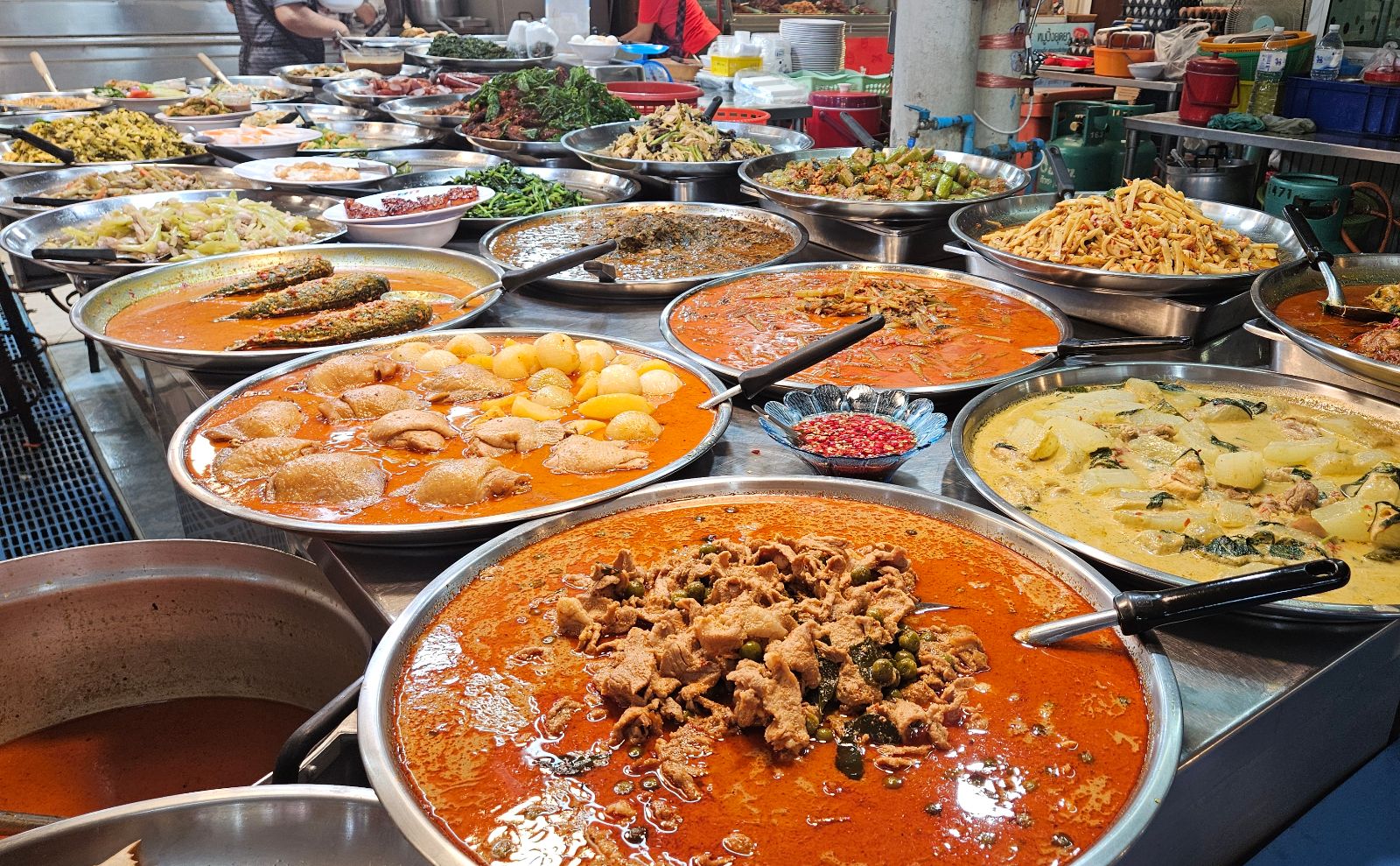 Thai currys in Or Kor ToR Market 
