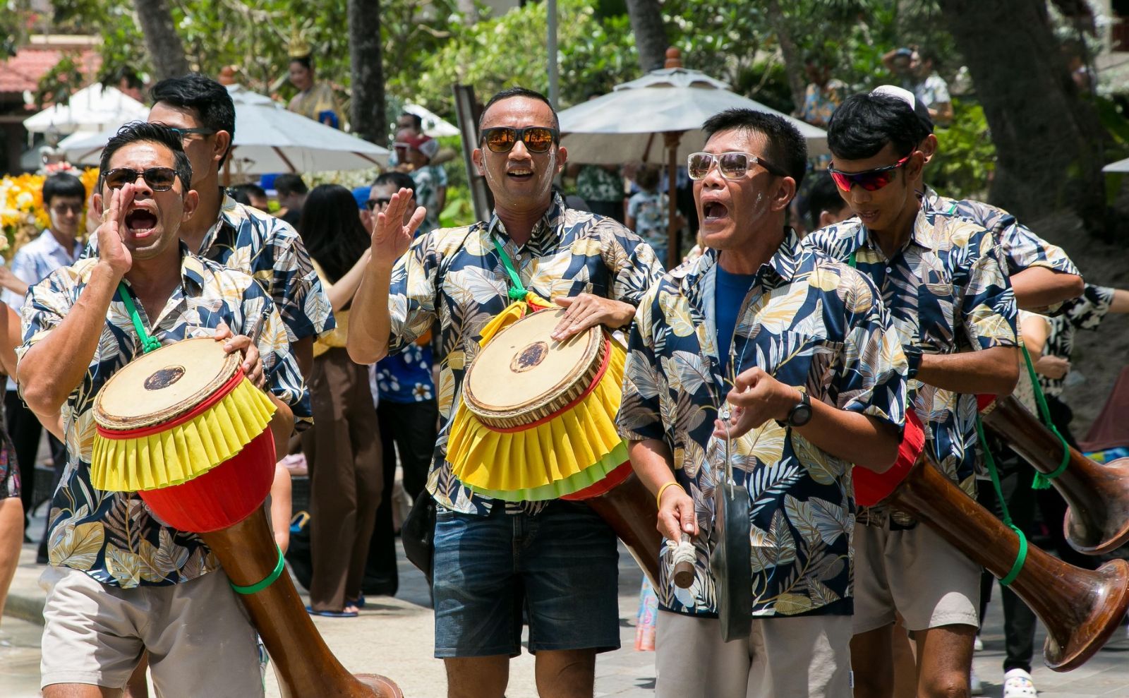 Songkran drummers in Phuket at the Dusit Thani Hotel