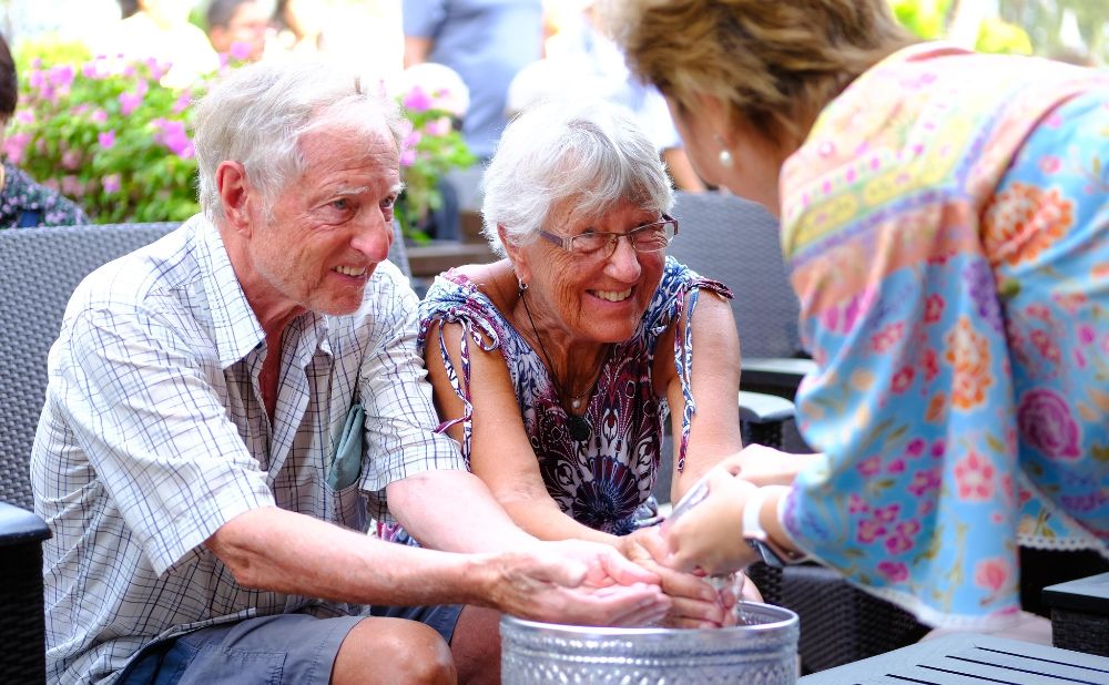 water pouring ceremony at Dusit Phukey 