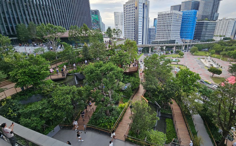 Dusit Central Park Sky park overlooks Lumphini Park
