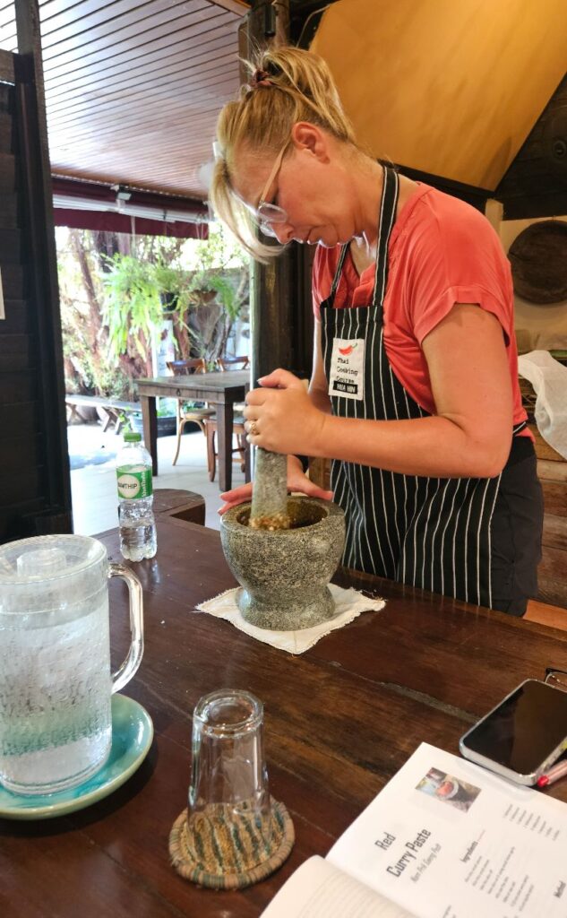 Learning to make curry paste 