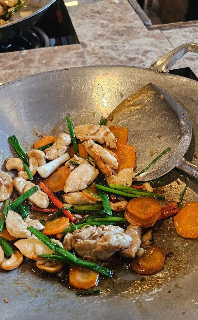 My chicken and cashew nuts almost ready for lunch