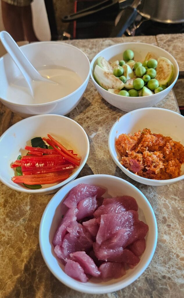 ingredients for our red curry 